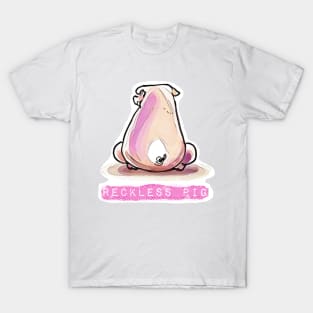 the reckless pig sit on floor T-Shirt